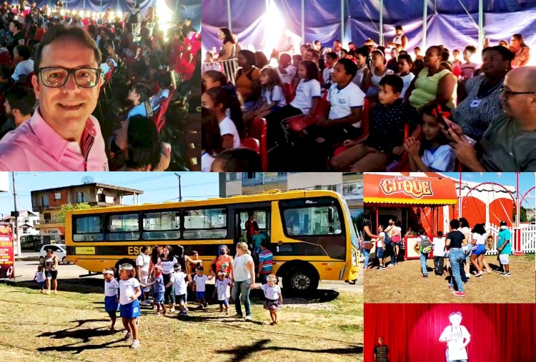 Alunos da zona rural de Itaperuna assistem a espetáculo circense