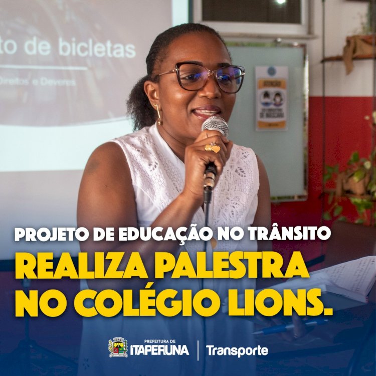 Projeto de Educação no Trânsito realiza palestra no Colégio Lions.