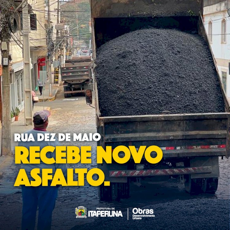 Rua Dez de Maio recebe novo asfalto