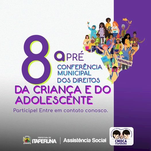 Participe da 8ª Pré-Conferência Municipal dos Direitos das Crianças e do Adolescentes.