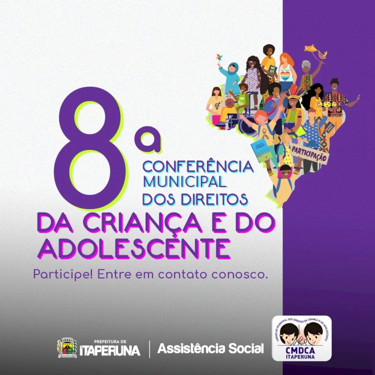 Estão abertas as inscrições para a 8ª Conferência Municipal dos Direitos da Criança e do Adolescente.