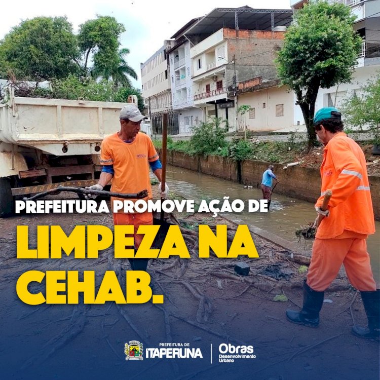 Prefeitura promove ação de limpeza na CEHAB.
