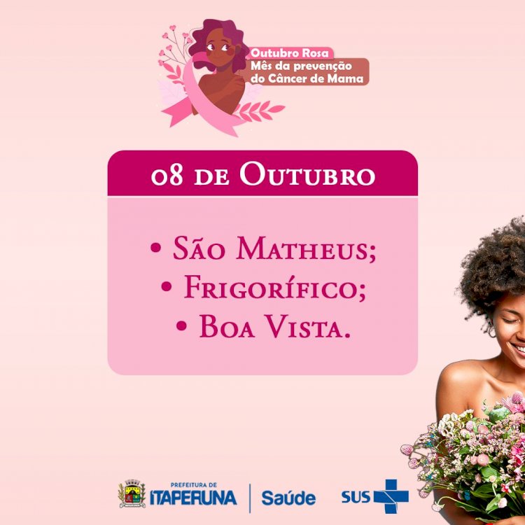 Dia D – Outubro Rosa, Mês de Prevenção ao Câncer de Mama.