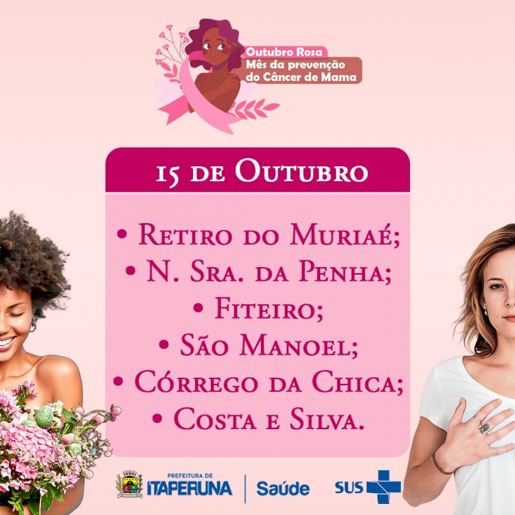 Dia D – Outubro Rosa, Mês de Prevenção ao Câncer de Mama.