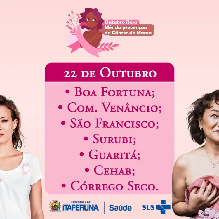 Dia D – Outubro Rosa, Mês de Prevenção ao Câncer de Mama.