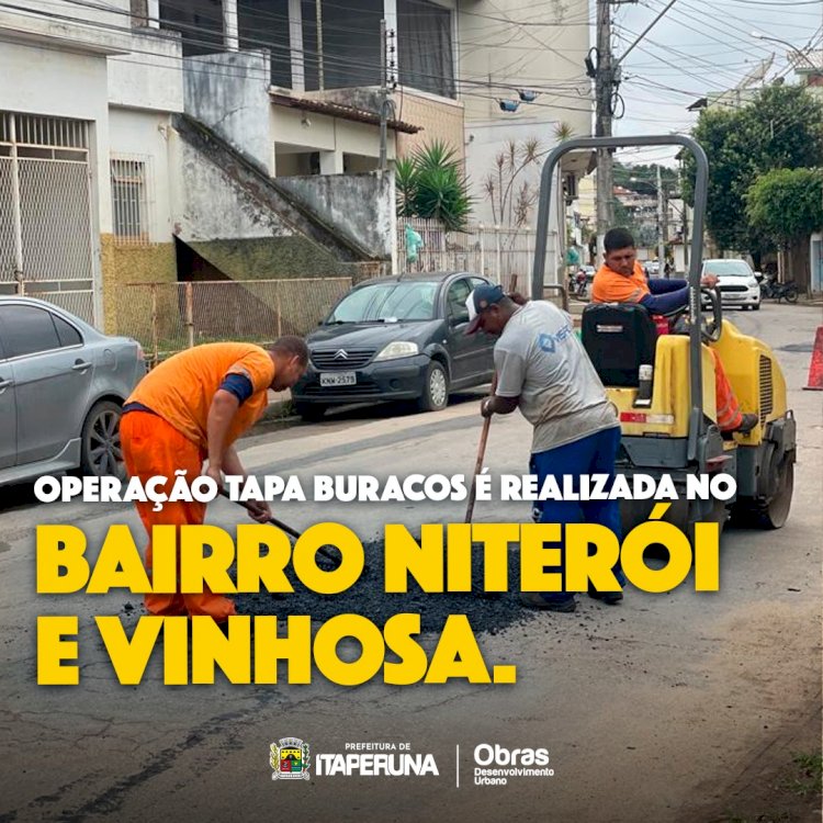 Operação Tapa Buracos  é realizada nos bairros de Niterói e Vinhosa.