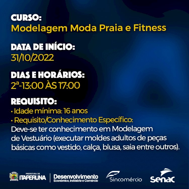 Centro Profissionalizante abrirá inscrições para cursos na área de moda.