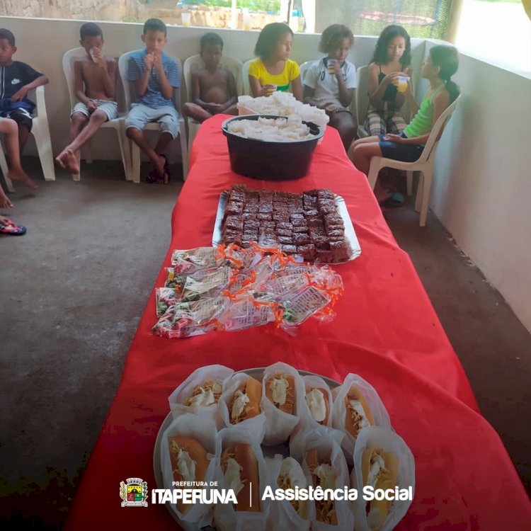 Secretaria de Assistência promove atividades recreativas para as crianças do SCFV do CRAS Surubi.