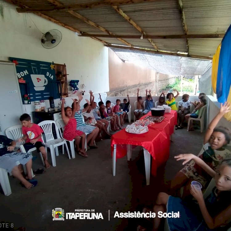 Secretaria de Assistência promove atividades recreativas para as crianças do SCFV do CRAS Surubi.