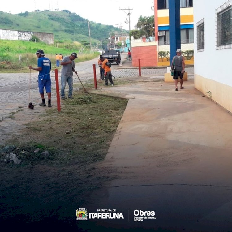 Aeroporto e Cidade Nova recebem serviços de manutenção e limpeza.