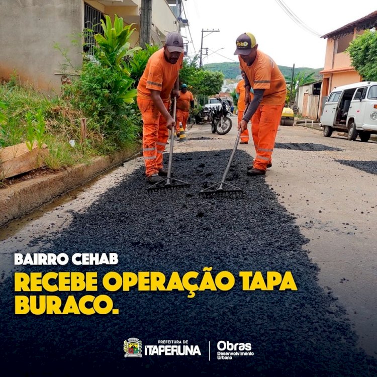 Bairro Cehab recebe Operação Tapa Buraco.