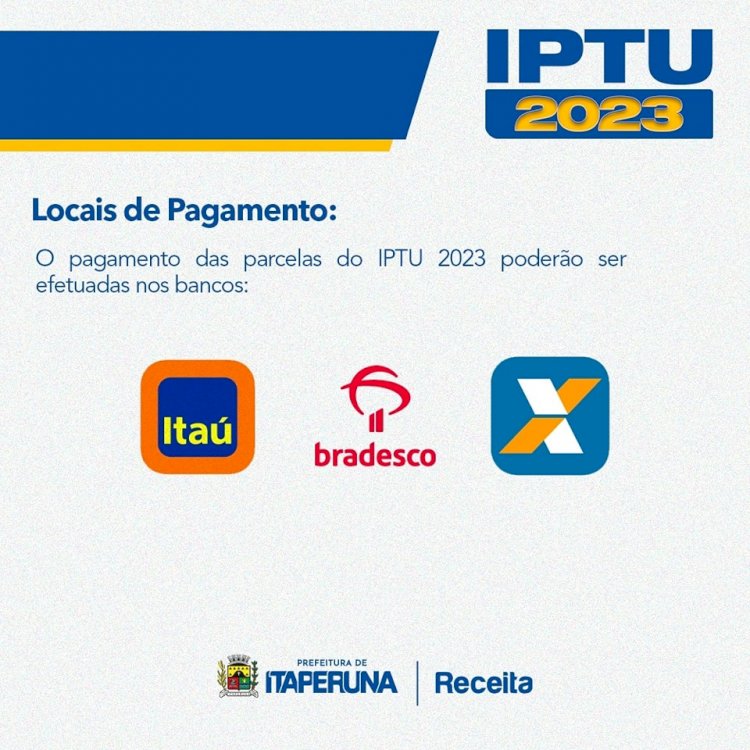 Itaperuna PRORROGA prazo de pagamento da cota única e 1ª parcela do IPTU 2023.