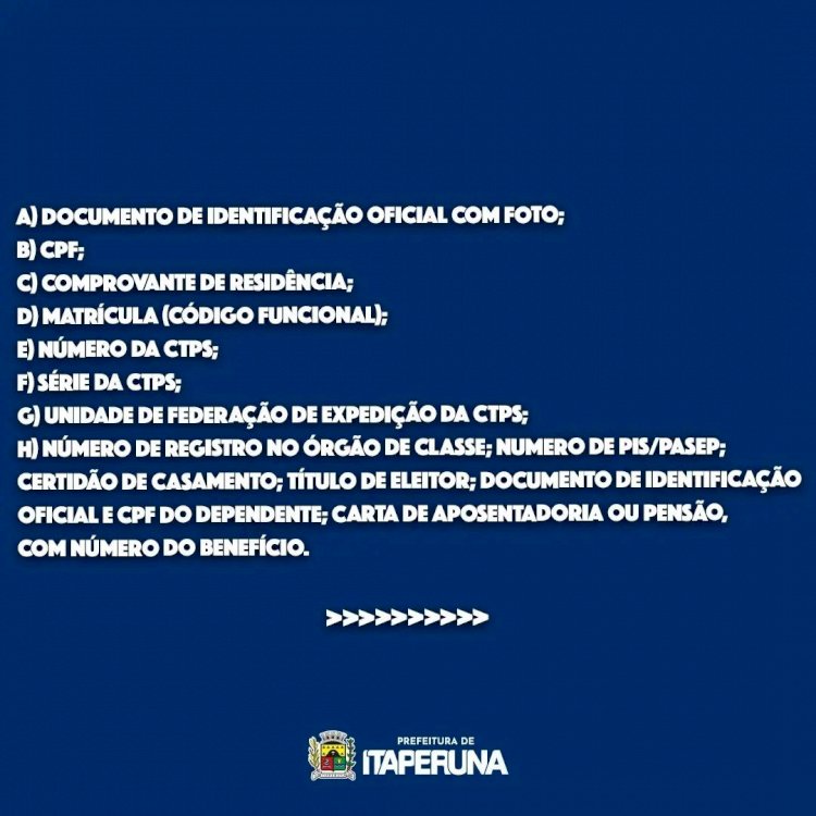 Você precisa fazer o RECENSEAMENTO FUNCIONAL ou a PROVA DE VIDA da Prefeitura de Itaperuna e não sabe quais documentos levar?