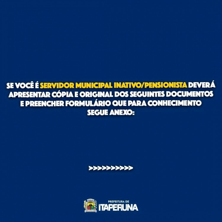 Você precisa fazer o RECENSEAMENTO FUNCIONAL ou a PROVA DE VIDA da Prefeitura de Itaperuna e não sabe quais documentos levar?