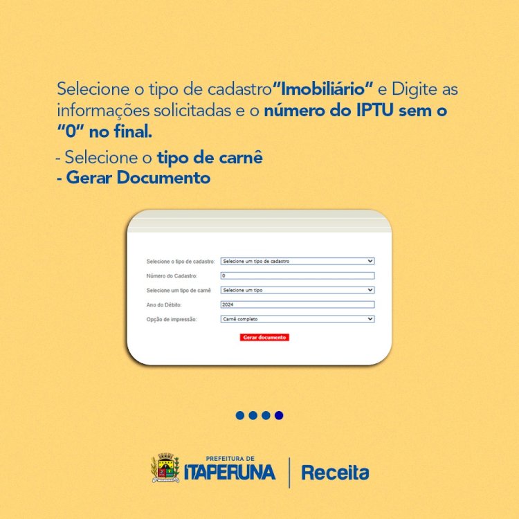 Emita seu IPTU 2024 ON-LINE