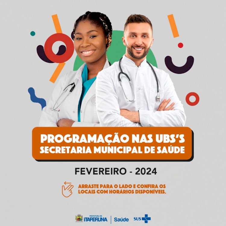 Programação da Secretaria de Saúde nas UBS's!