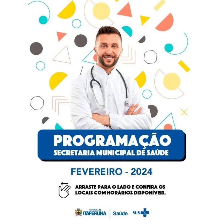 Programação mensal da Secretaria de Saúde.