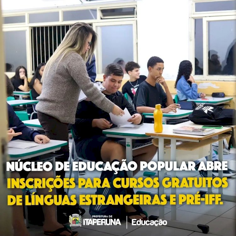 Núcleo de Educação Popular abre inscrições para cursos gratuitos de línguas estrangeiras e pré-IFF.