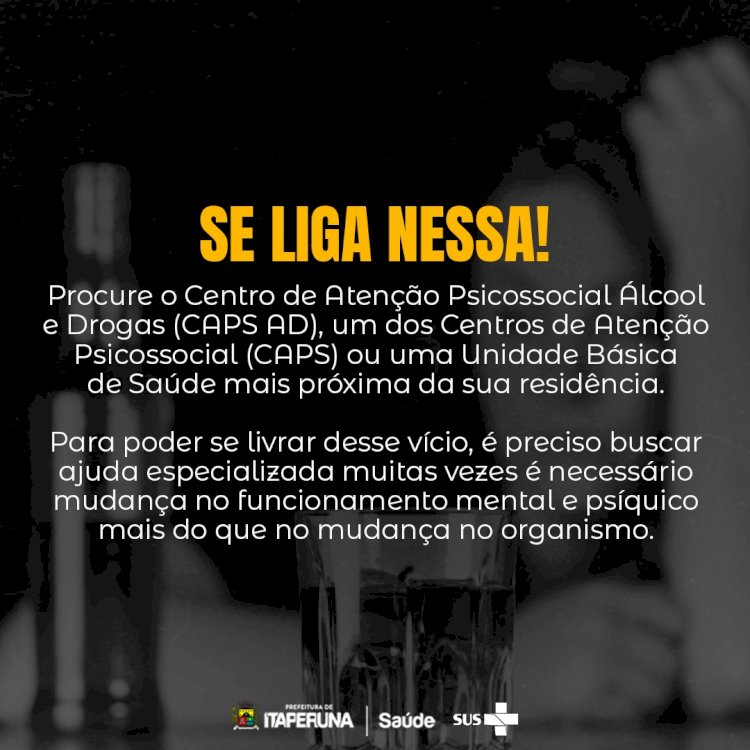 Hoje é o Dia Nacional de Combate às Drogas e Alcoolismo!