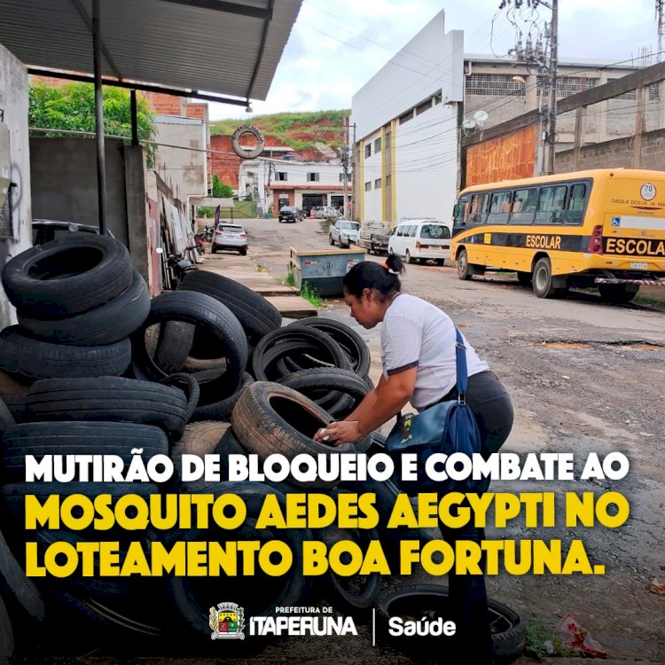 Mutirão de bloqueio e combate ao mosquito Aedes aegypti no Loteamento Boa Fortuna.