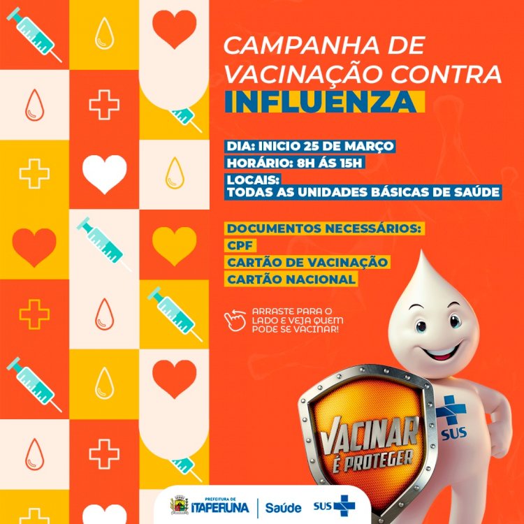 A Campanha de Vacinação contra a Influenza está chegando em Itaperuna!