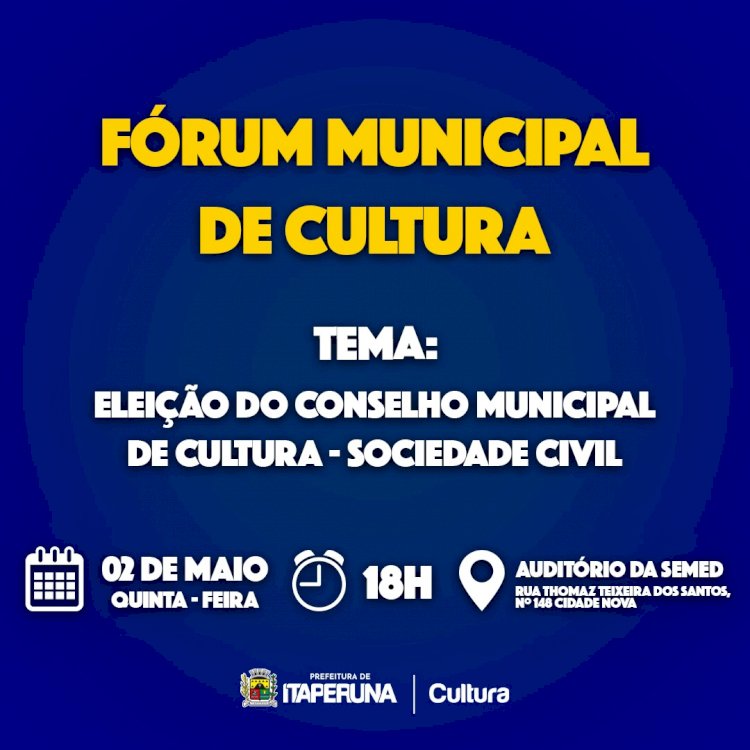 Convite Especial - Fórum Municipal de Cultura